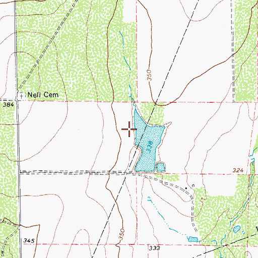 Topographic Map of Arnold Lake Dam, TX