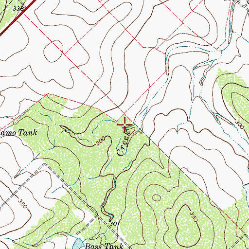 Topographic Map of Alamo Tank Dam, TX