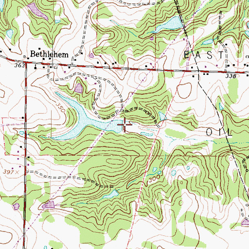 Topographic Map of Lester Lake Dam, TX