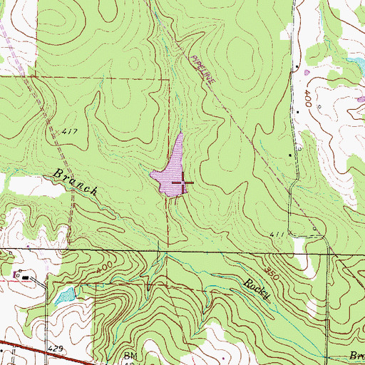 Topographic Map of Henderson Lake Dam, TX