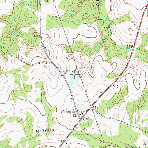Topographic Map of Russell Lake Dam, TX
