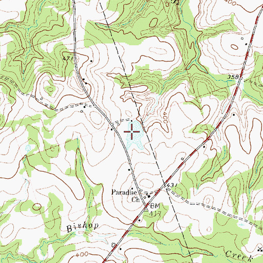 Topographic Map of Russell Lake, TX