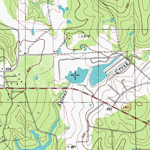Topographic Map of Hicks Lake, TX