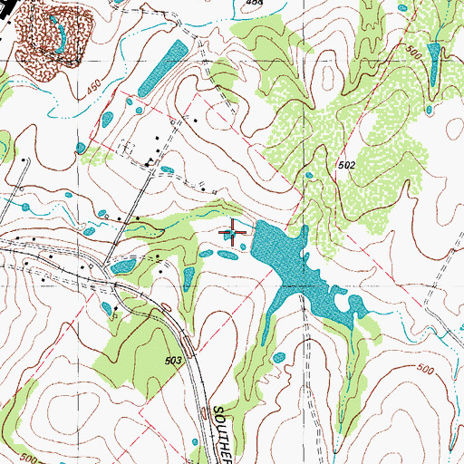 Topographic Map of Smith Lake, TX
