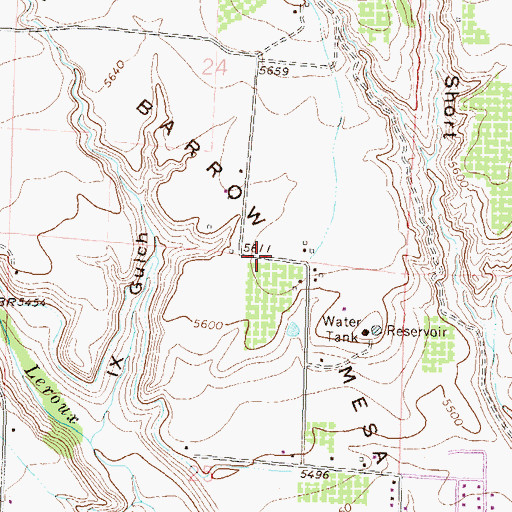 Topographic Map of Barrow Mesa, CO