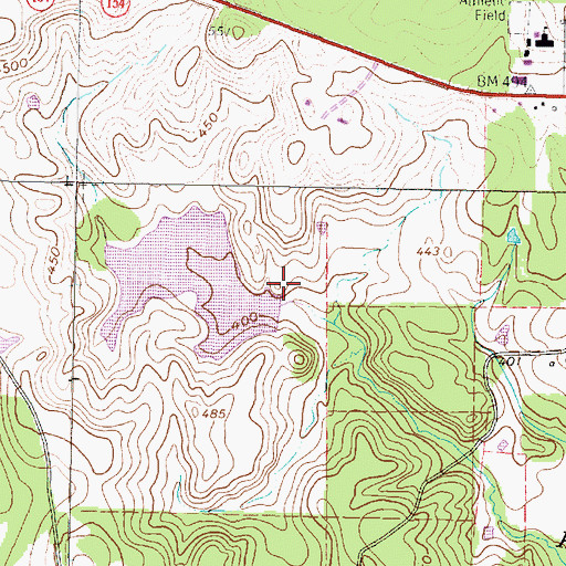 Topographic Map of Bane Lake, TX