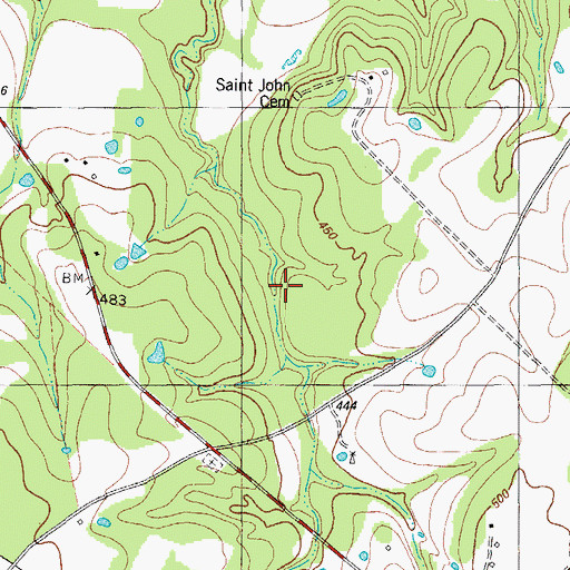 Topographic Map of Voss Lake Dam, TX