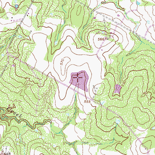 Topographic Map of Huber Lake, TX
