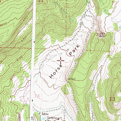 Topographic Map of Horse Park, CO