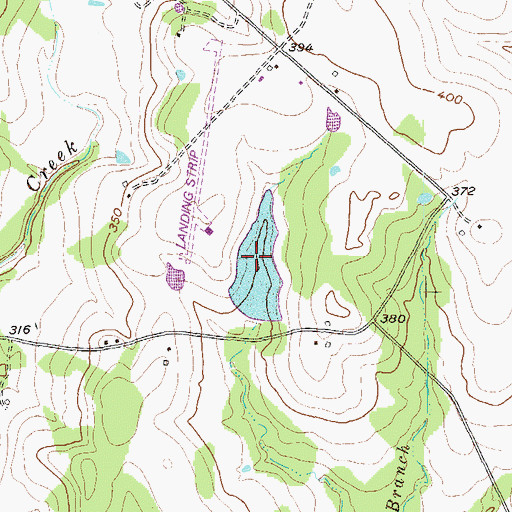 Topographic Map of Rocky Creek Ranch Lake, TX