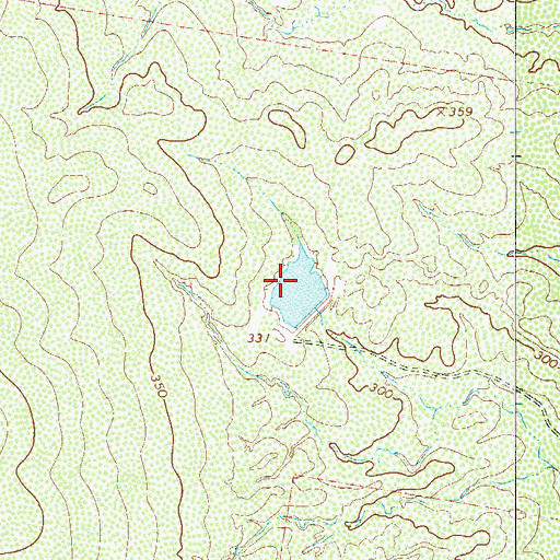 Topographic Map of Munoz Lake Dam, TX