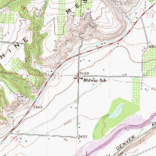 Topographic Map of Midway School, CO