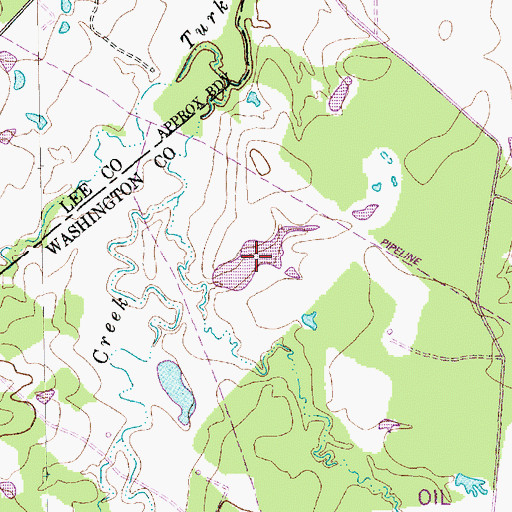 Topographic Map of Els Lake, TX