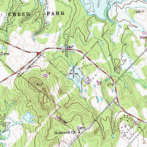 Topographic Map of Robbins Lake, TX