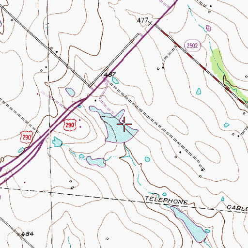 Topographic Map of Zuehlke Lake Dam, TX
