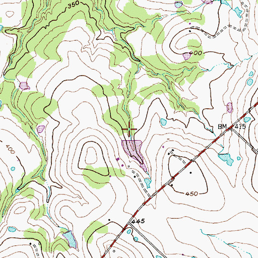 Topographic Map of Mitchell Lake Dam, TX