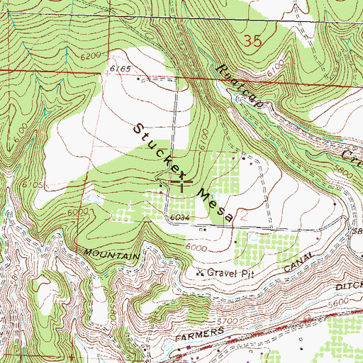 Topographic Map of Stucker Mesa, CO