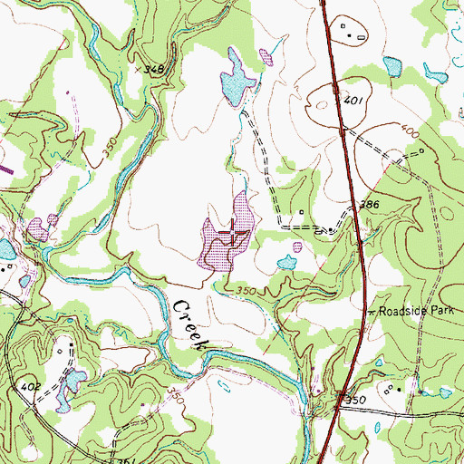 Topographic Map of Bamsch Lake Dam, TX