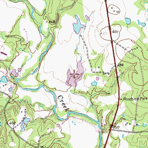 Topographic Map of Bamsch Lake, TX