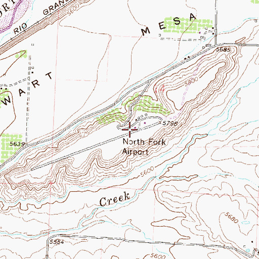 Topographic Map of North Fork Valley Airport, CO