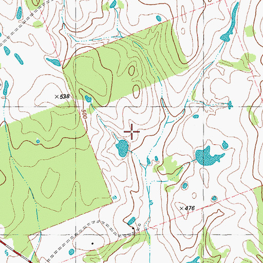 Topographic Map of Caraway Lake Number 1 Dam, TX
