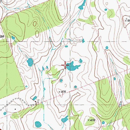 Topographic Map of Caraway Lake Number 2 Dam, TX