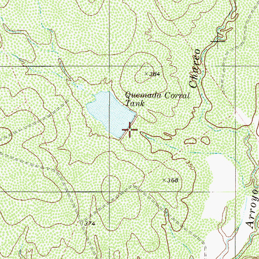 Topographic Map of Quemada Corral Tank Dam, TX