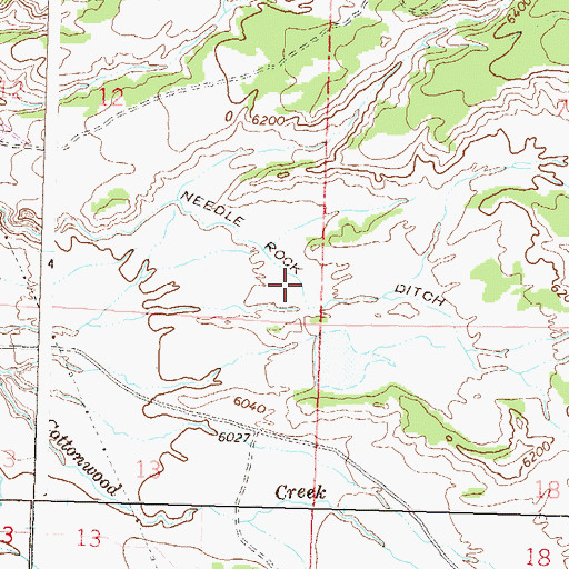Topographic Map of Needle Rock Ditch, CO