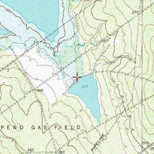 Topographic Map of Juan Vela Lake Dam, TX