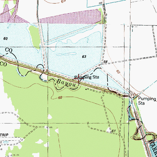 Topographic Map of W Scott Frost Reservoir Number 1 Levee, TX
