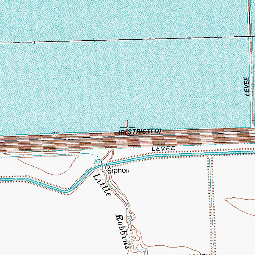 Topographic Map of Cooling Water Reservoir Dam, TX