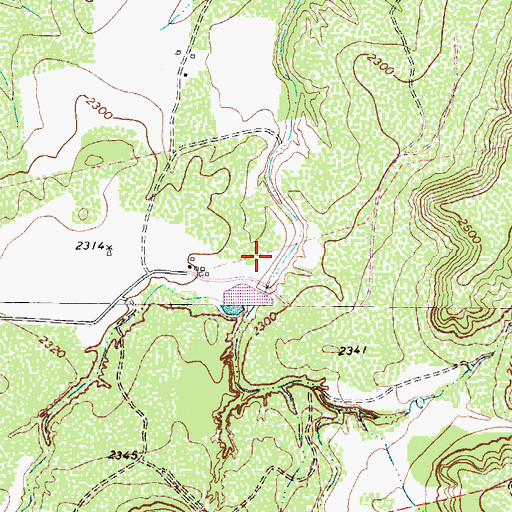 Topographic Map of Boothe Lake Dam, TX