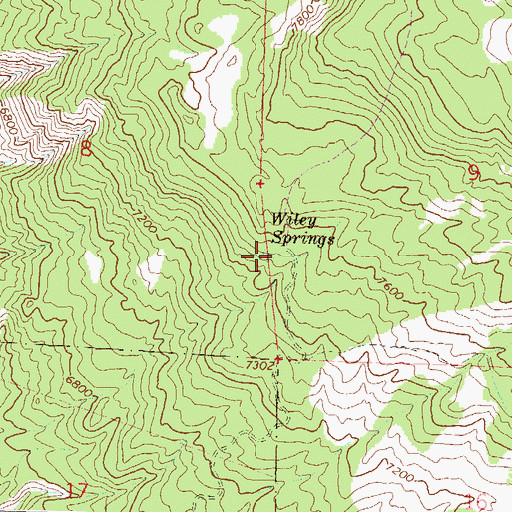 Topographic Map of Wiley Springs, CO