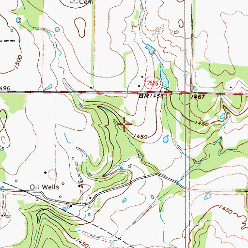 Topographic Map of Little Lake Dam, TX