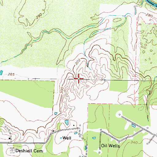 Topographic Map of Blackmon Farms Reservoir Number 5 Dam, TX