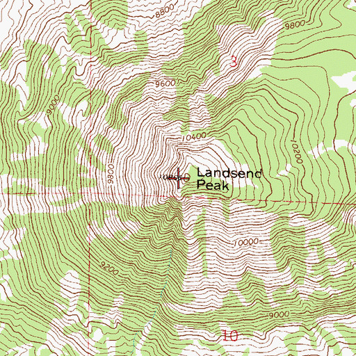 Topographic Map of Landsend Peak, CO