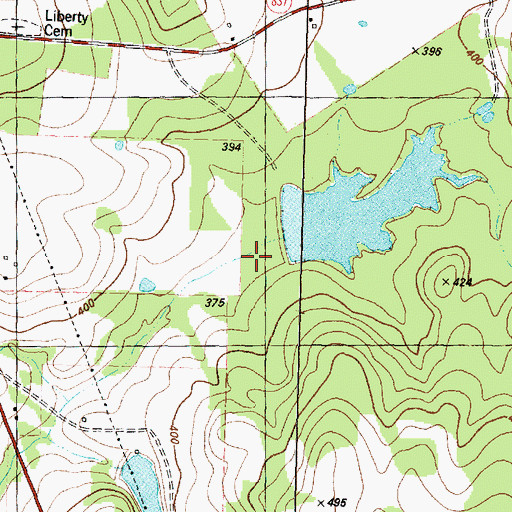 Topographic Map of Bomer Lake, TX