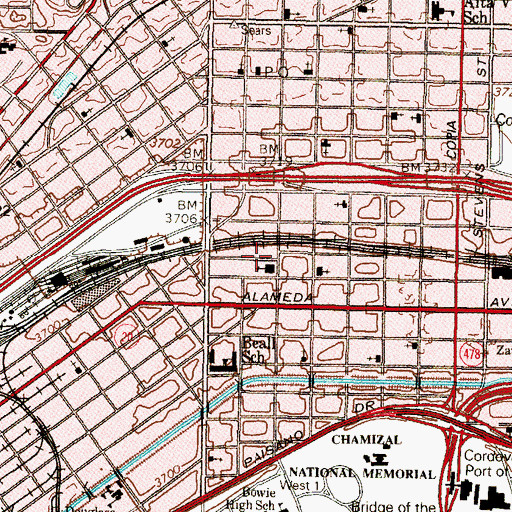 Topographic Map of Pershing Reservoir, TX