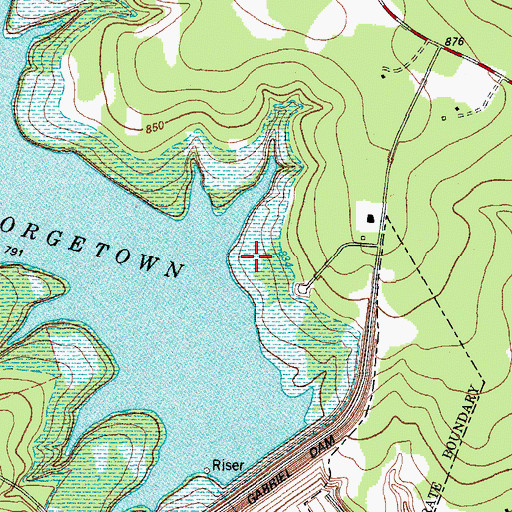 Topographic Map of North San Gabriel Dam, TX