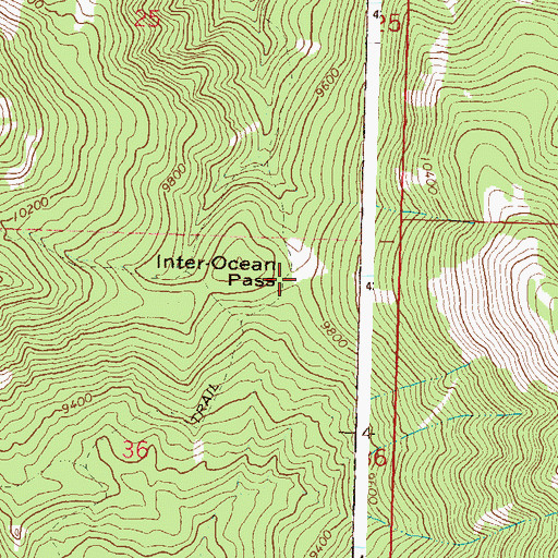 Topographic Map of Inter-Ocean Pass, CO
