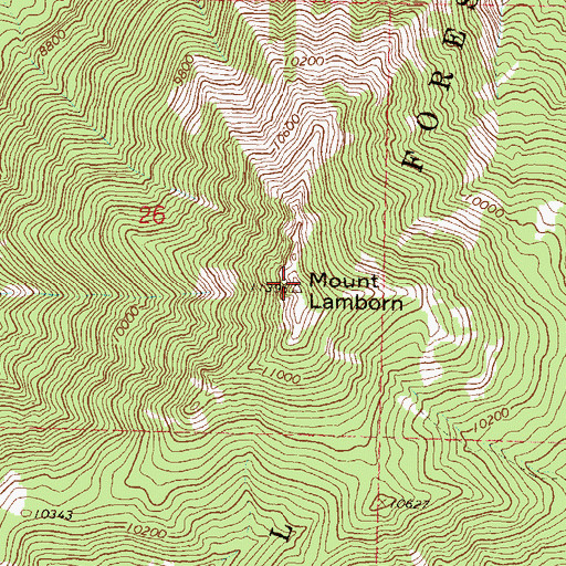 Topographic Map of Mount Lamborn, CO