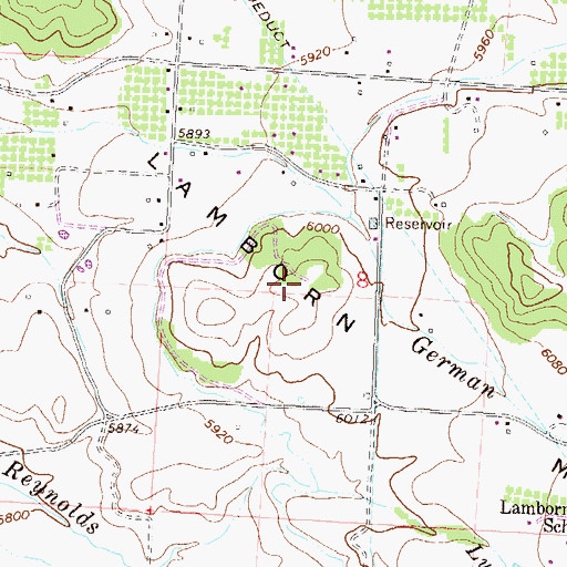 Topographic Map of Lamborn Mesa, CO