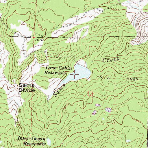 Topographic Map of Lone Cabin Reservoir, CO