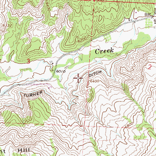 Topographic Map of Turner Ditch, CO