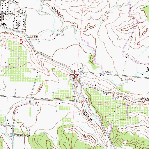 Topographic Map of Dry Gulch, CO