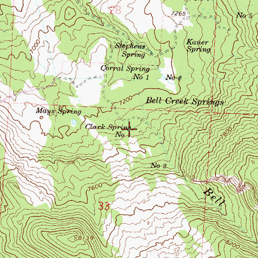Topographic Map of Clark Spring Number 1, CO