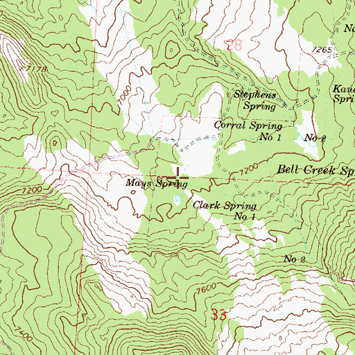Topographic Map of Mays Spring, CO