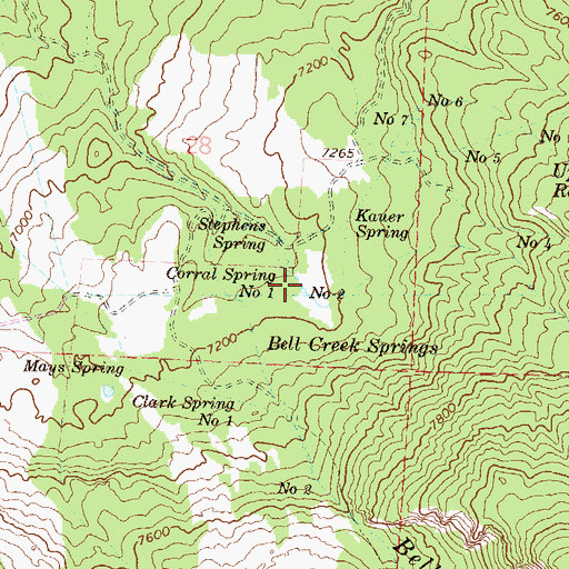 Topographic Map of Corral Spring Number 2, CO