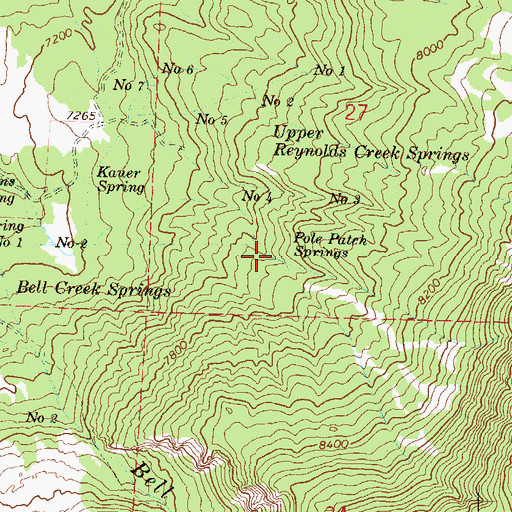 Topographic Map of Pole Patch Springs, CO