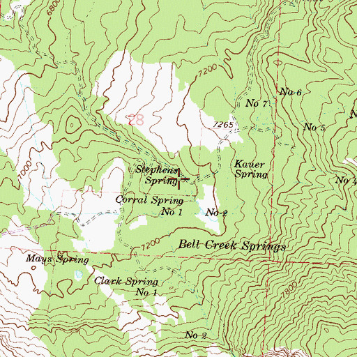 Topographic Map of Stephens Spring, CO